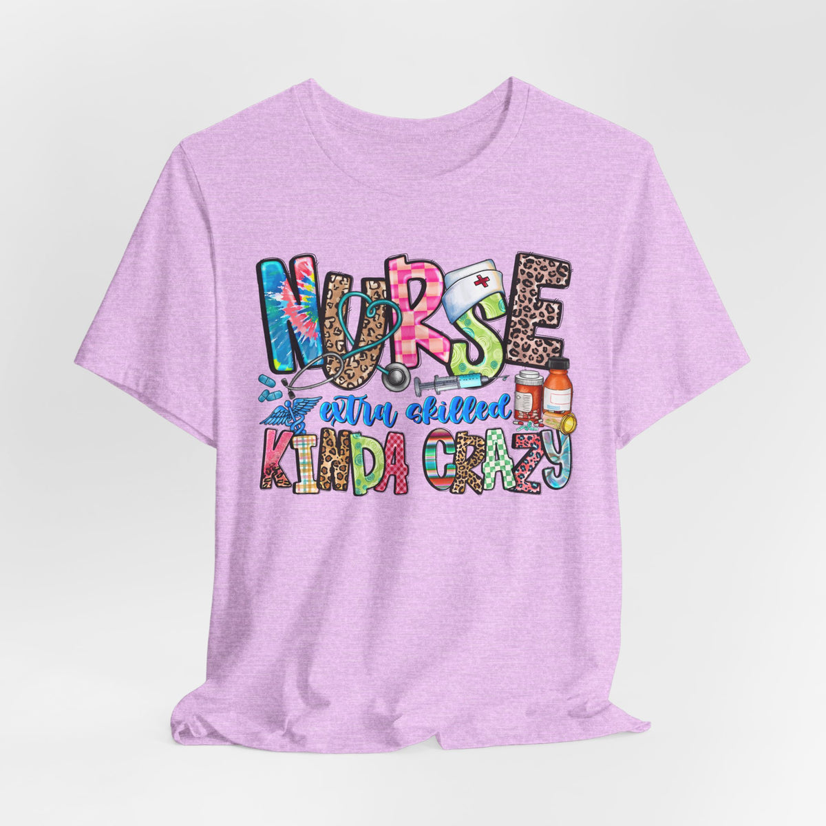 Nurse Kinda Crazy Graphic Tee – "Nurse: Extra Caffeinated, Kinda Crazy" Funny Nursing Gift