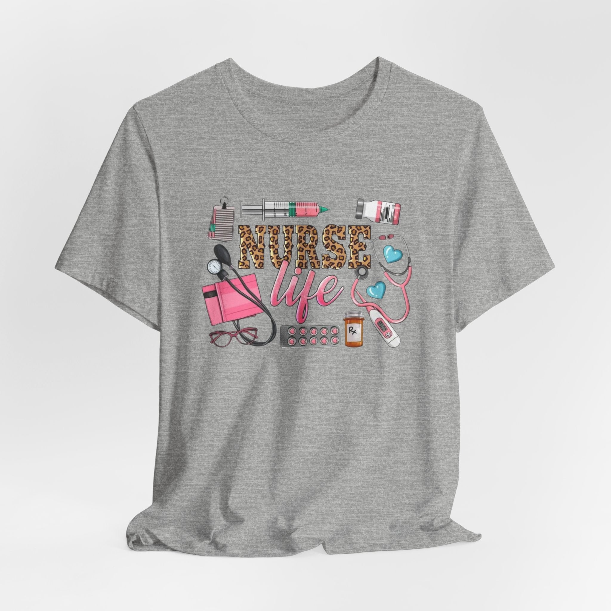 Nurse Life Graphic Tee — Cute Medical Tools Stethoscope & Scrubs Shirt