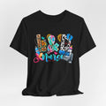 Nurse Life Graphic Tee — Colorful Medical Icons & Stethoscope Design