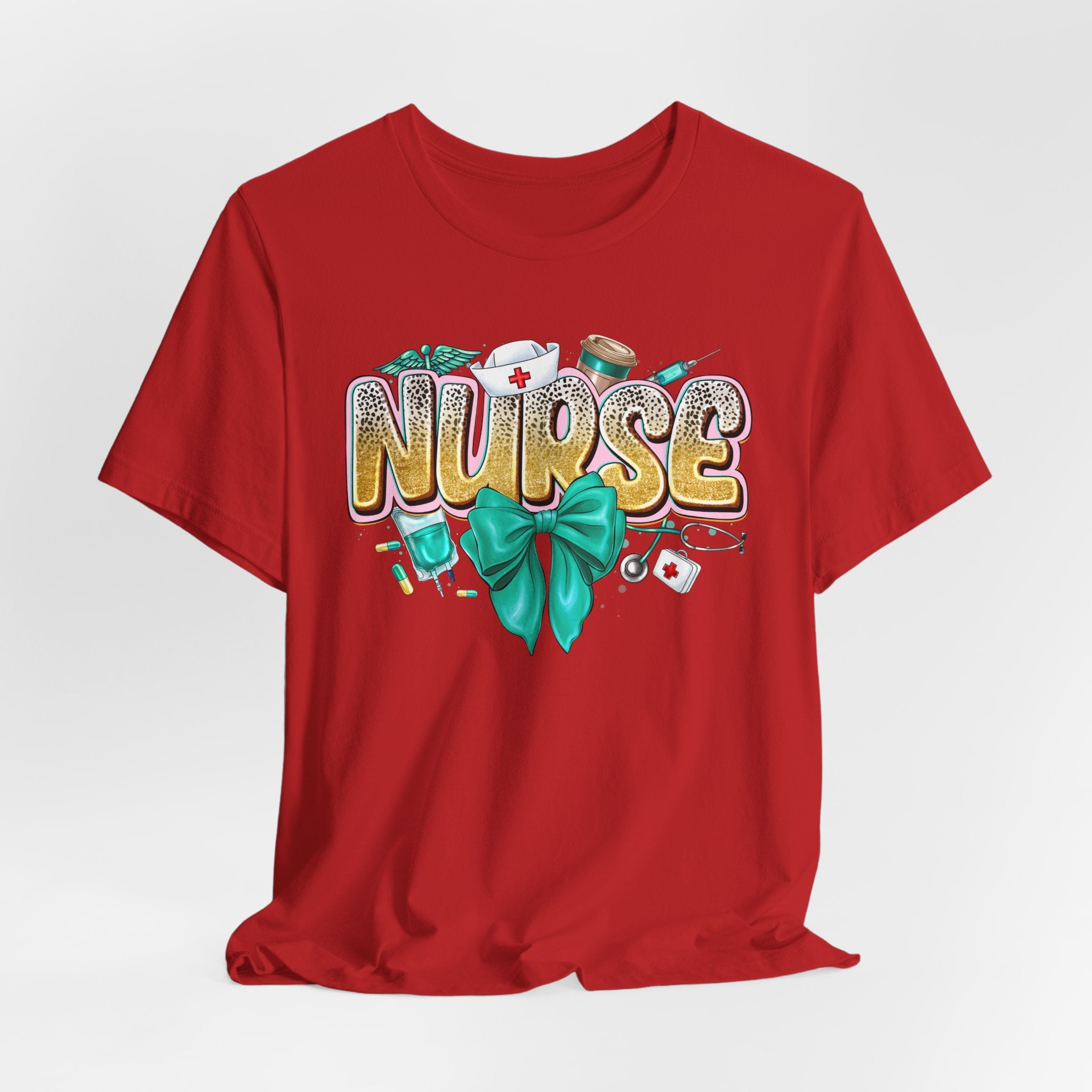 Nurse Tee – Cute Floral & Medical Icons Nursing Shirt