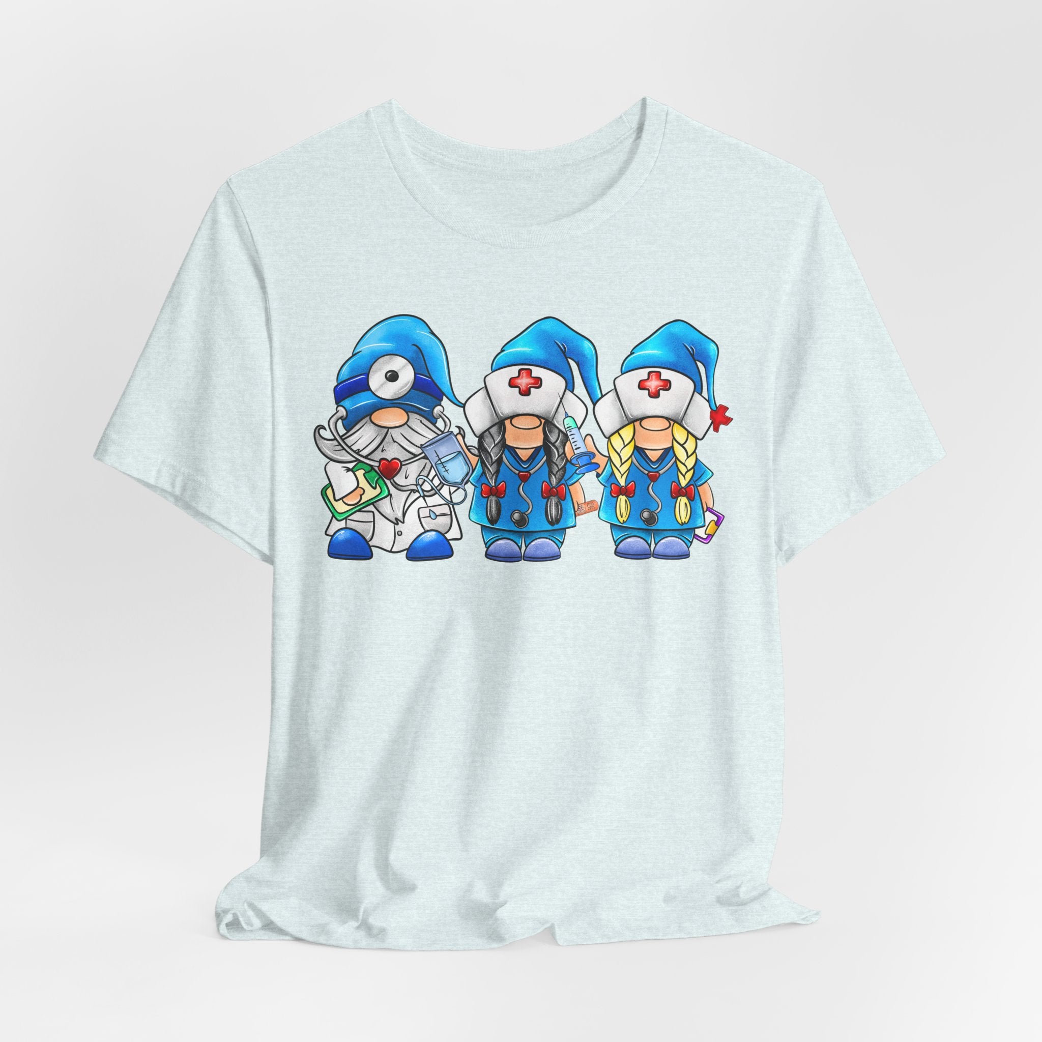 Nurse Gnome Trio T-Shirt – Cute Medical Team Graphic Tee