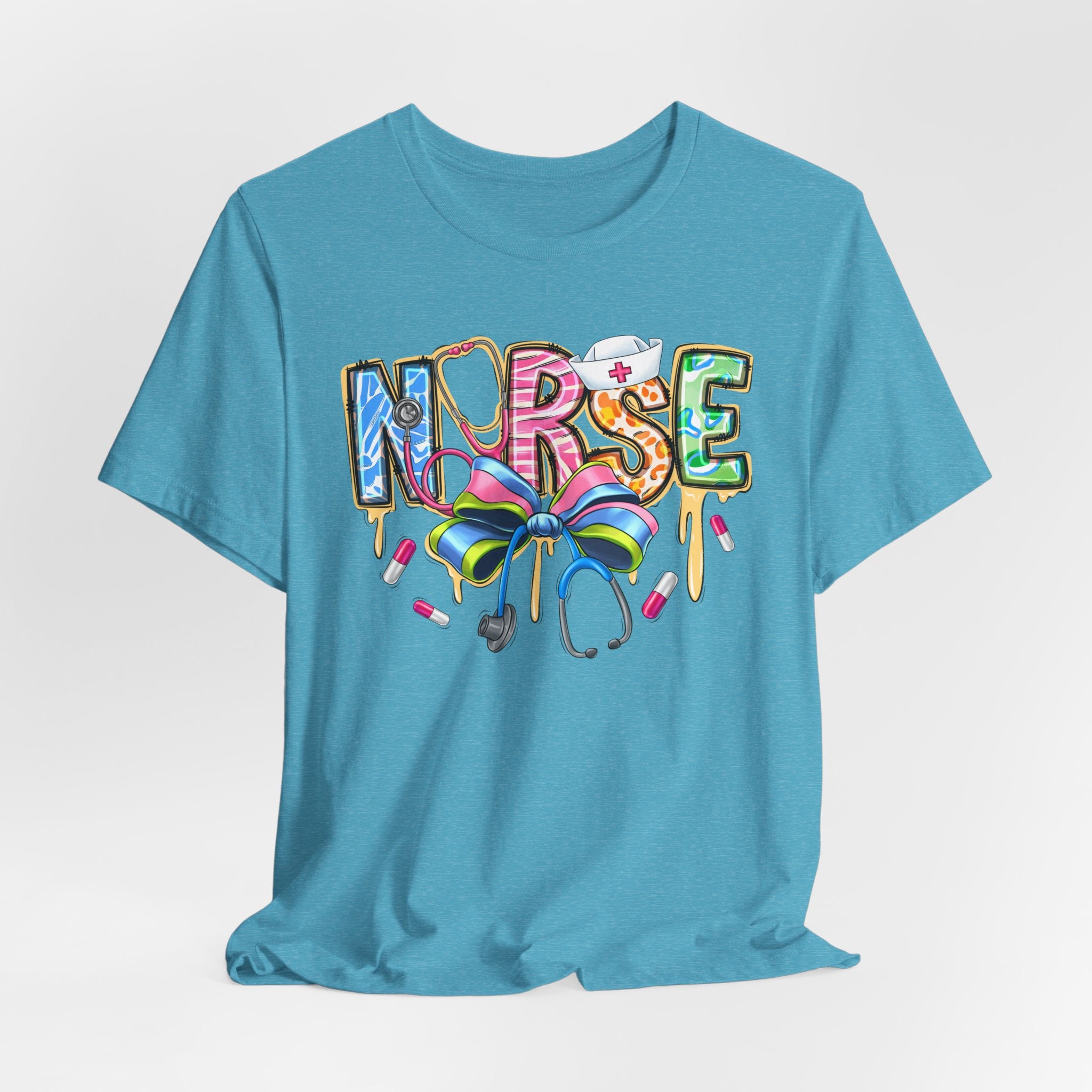 Nurse Rainbow Stethoscope Tee — Cute Scrub-Inspired T-Shirt for Nurses