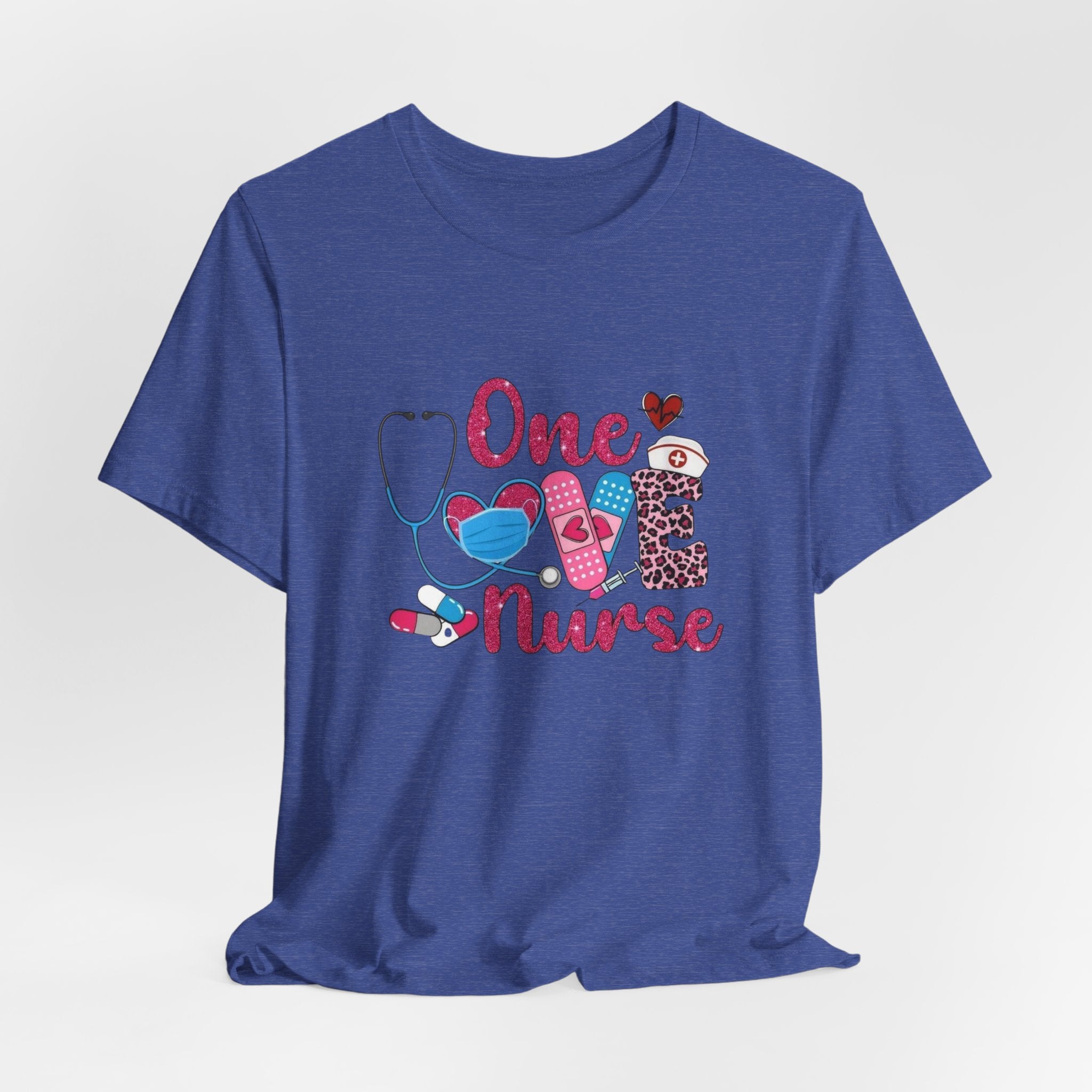 Nurse Love T-Shirt — "One Love Nurse" Cute Stethoscope & Bandage Design