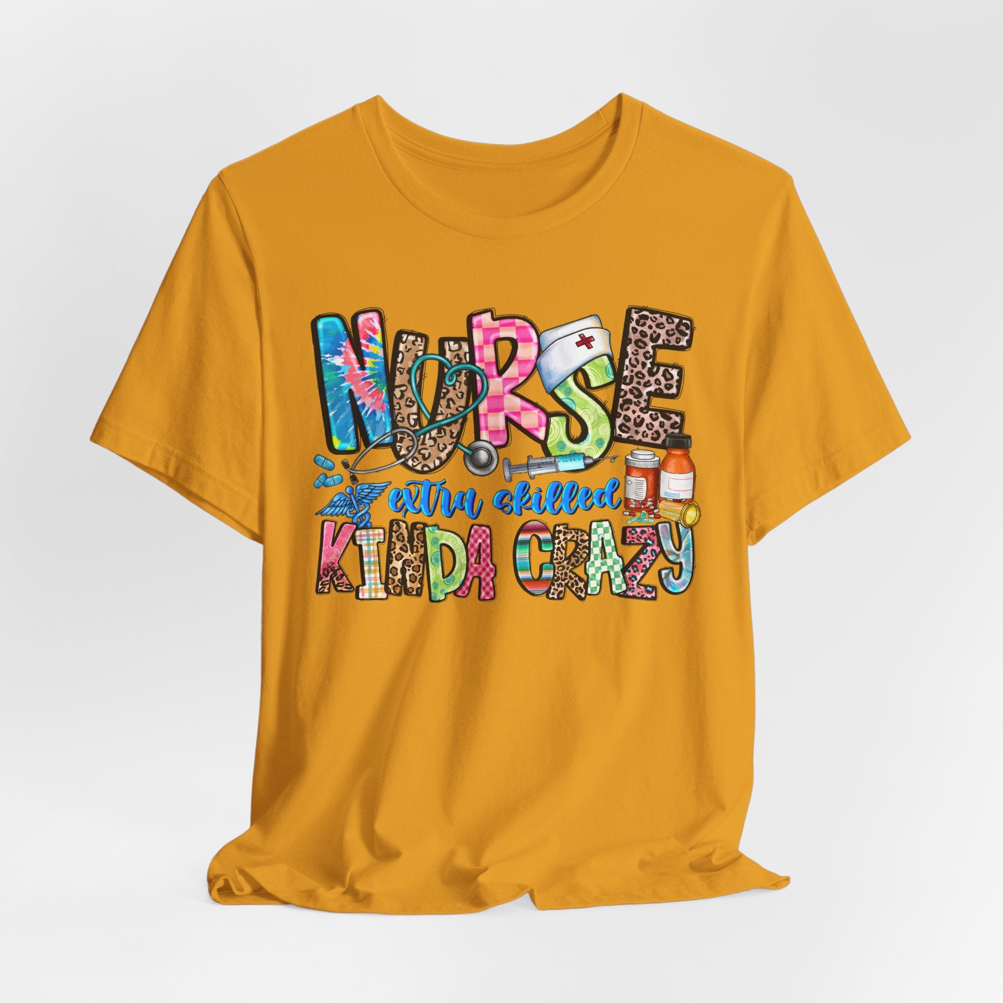 Nurse Kinda Crazy Graphic Tee – "Nurse: Extra Caffeinated, Kinda Crazy" Funny Nursing Gift