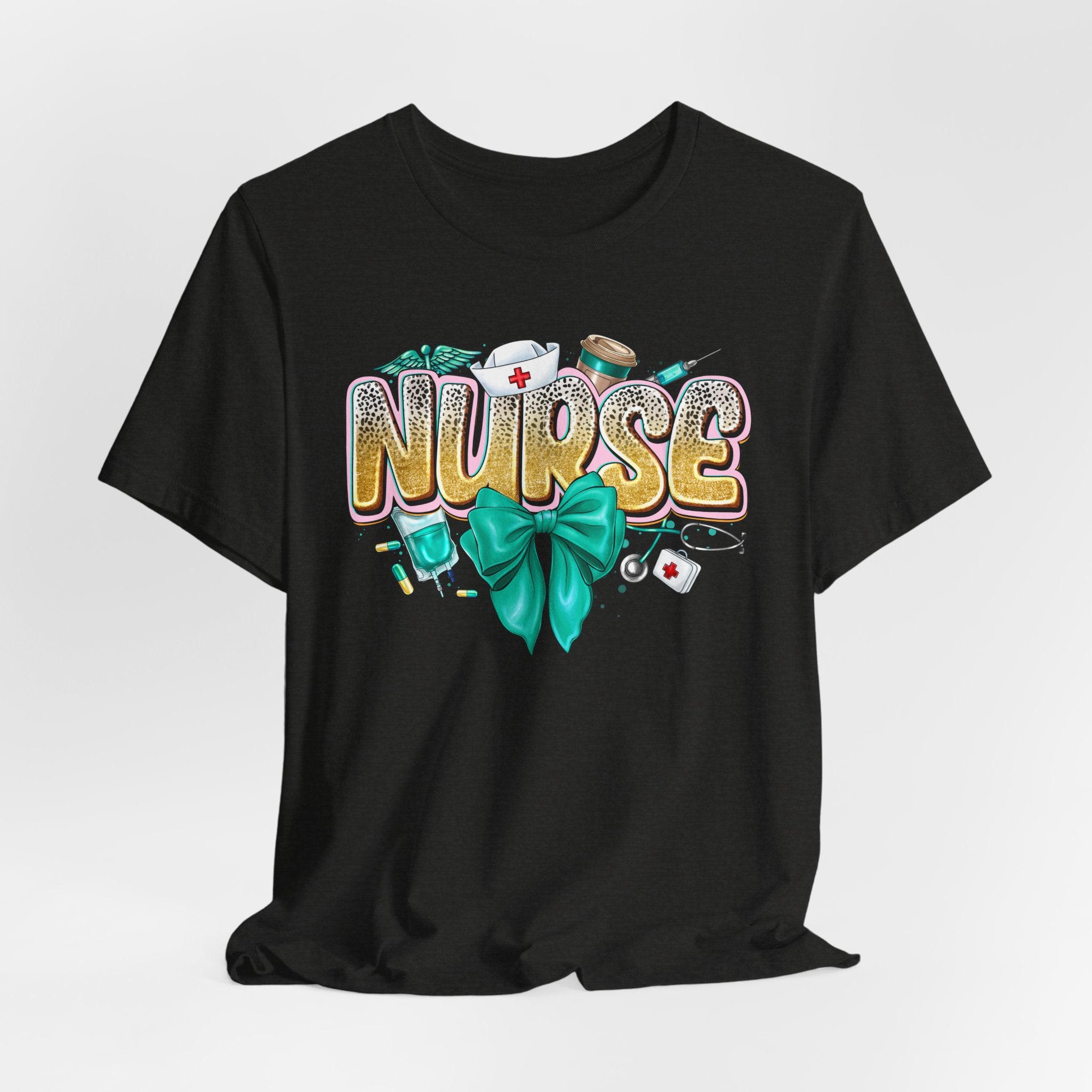 Nurse Tee – Cute Floral & Medical Icons Nursing Shirt