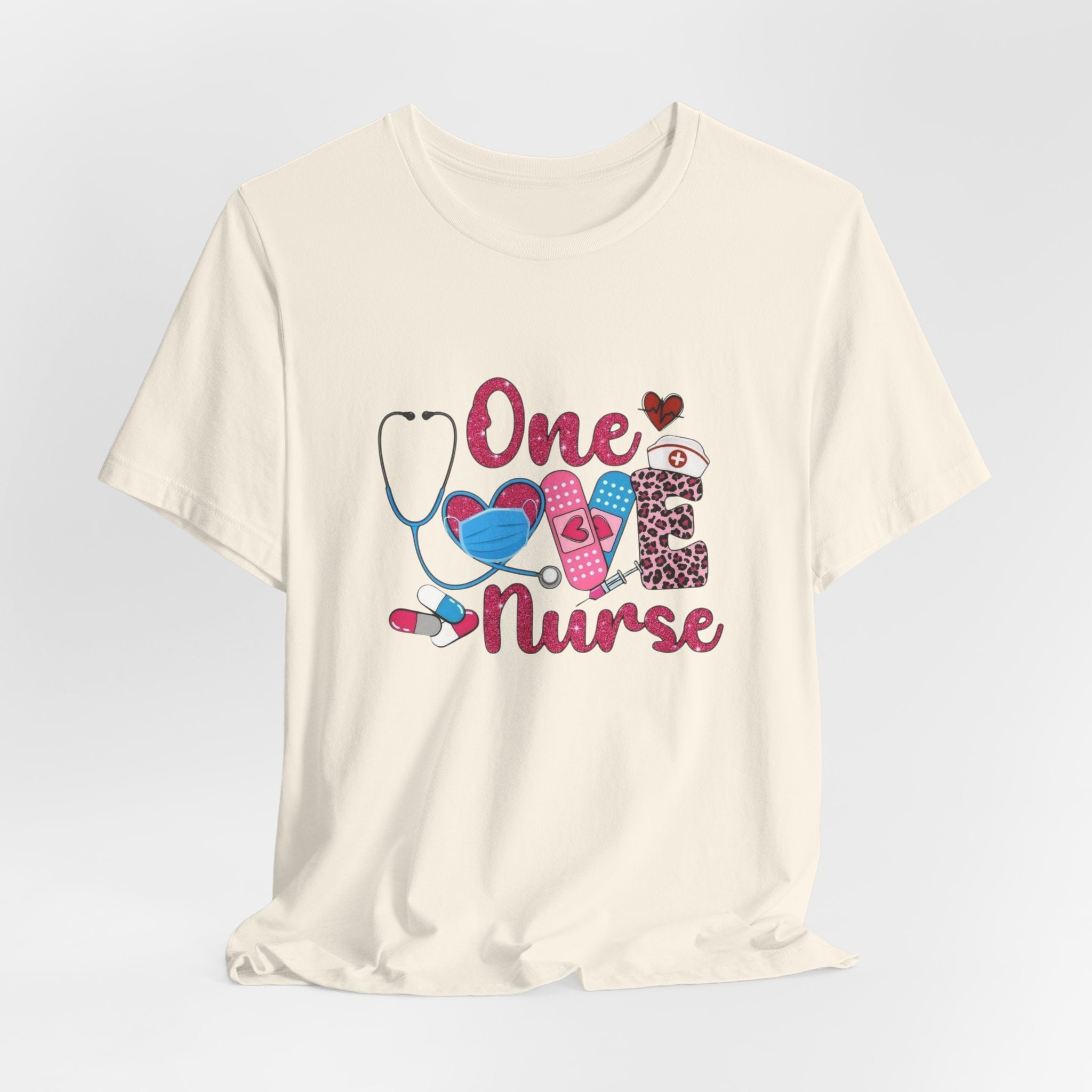 Nurse Love T-Shirt — "One Love Nurse" Cute Stethoscope & Bandage Design