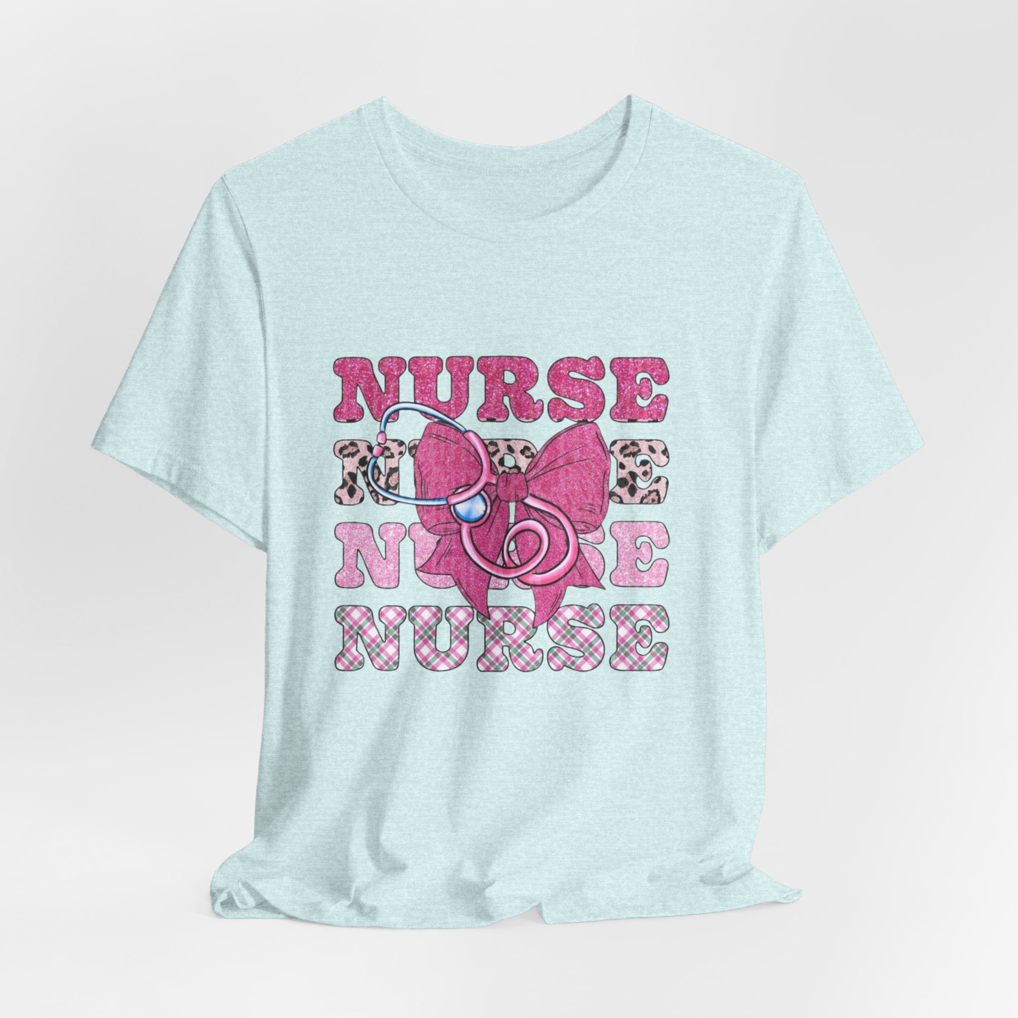 Nurse Life T-Shirt - Pink Stethoscope & Bow Graphic