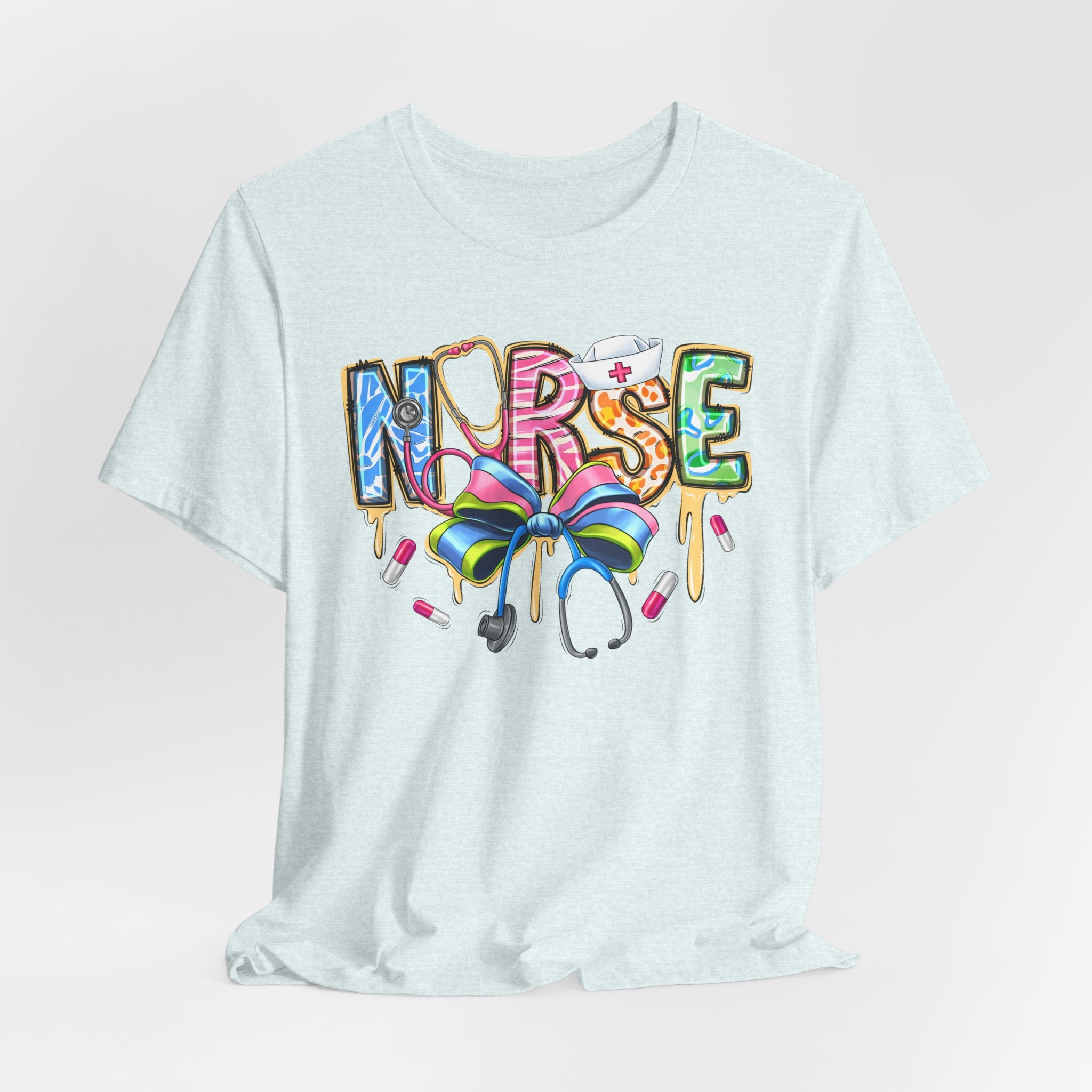 Nurse Rainbow Stethoscope Tee — Cute Scrub-Inspired T-Shirt for Nurses