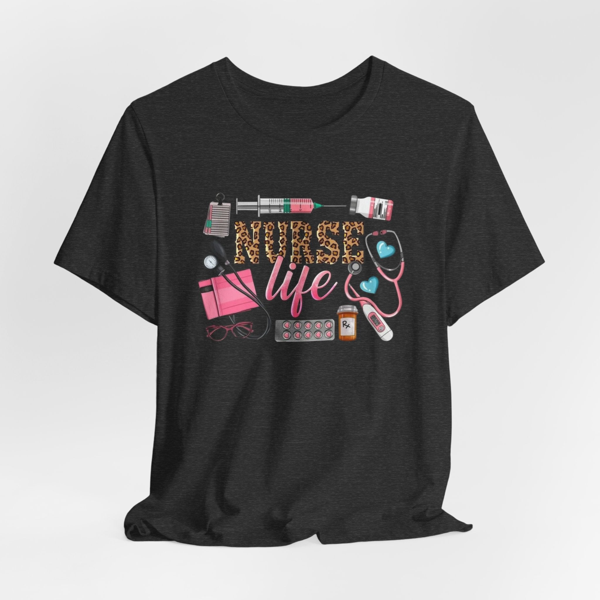 Nurse Life Graphic Tee — Cute Medical Tools Stethoscope & Scrubs Shirt