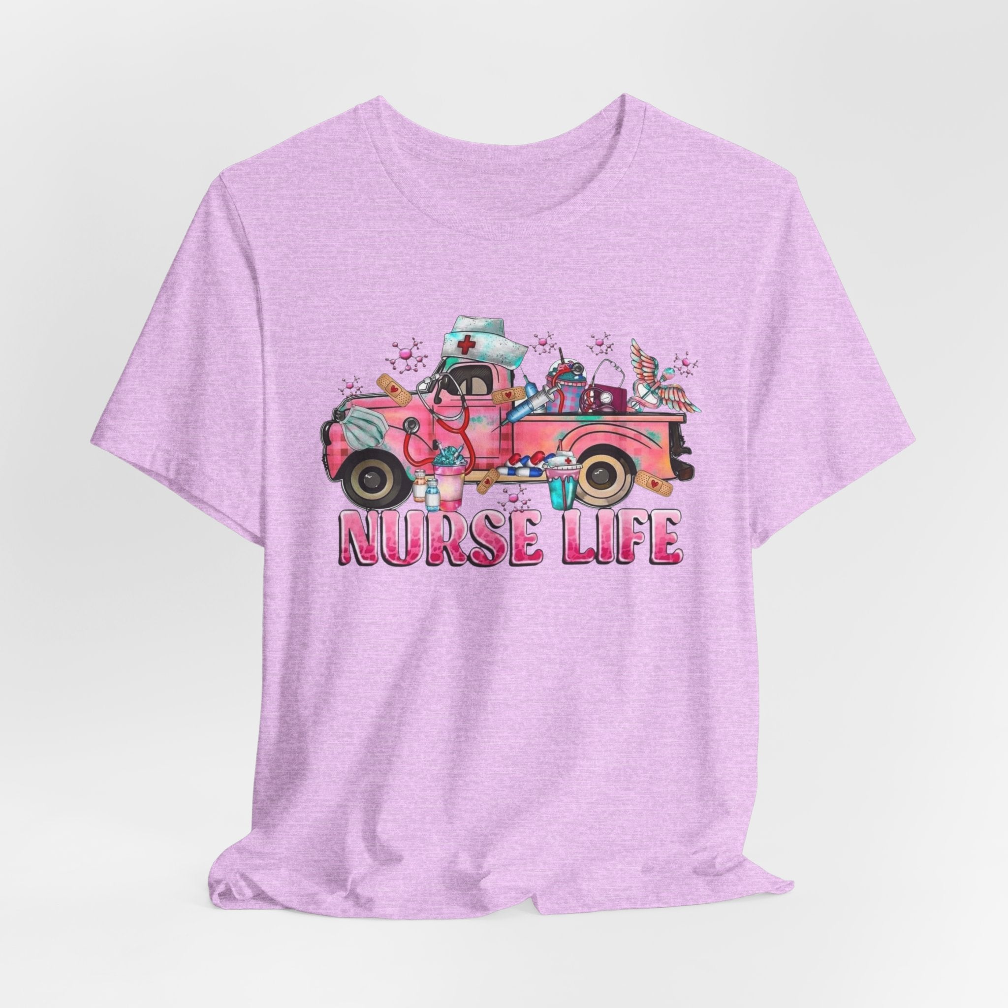 Nurse Life Pink Vintage Truck Tee