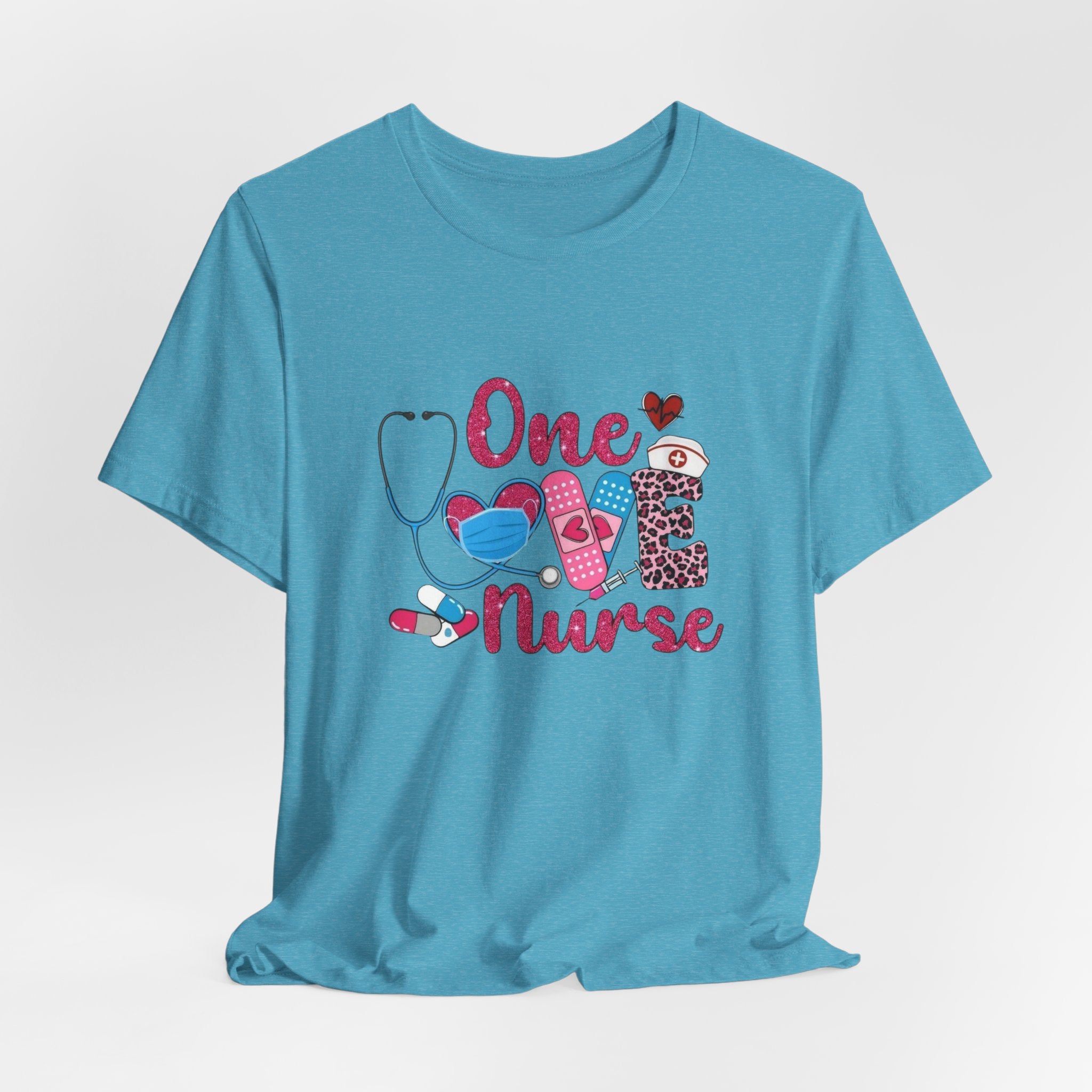 Nurse Love T-Shirt — "One Love Nurse" Cute Stethoscope & Bandage Design