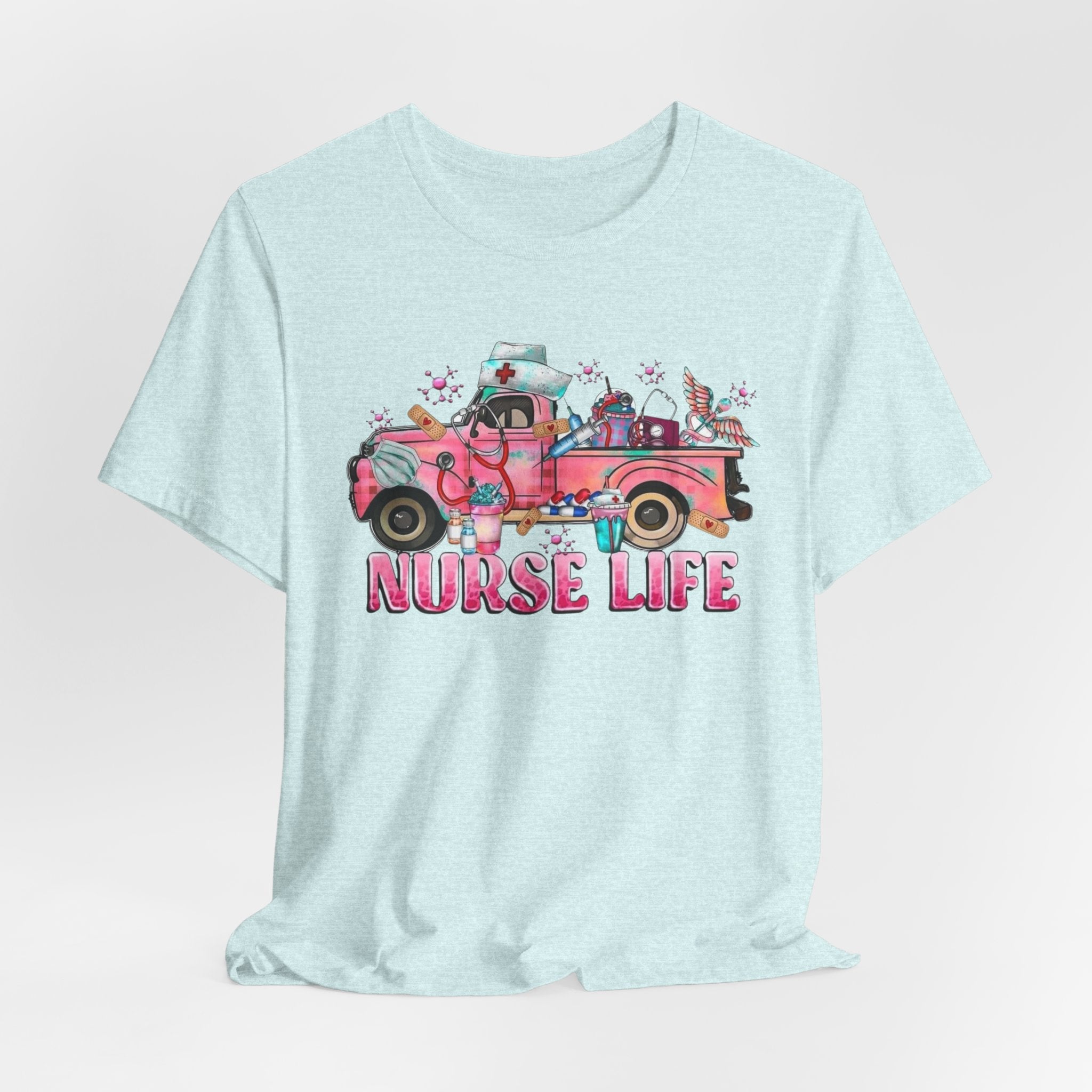 Nurse Life Pink Vintage Truck Tee