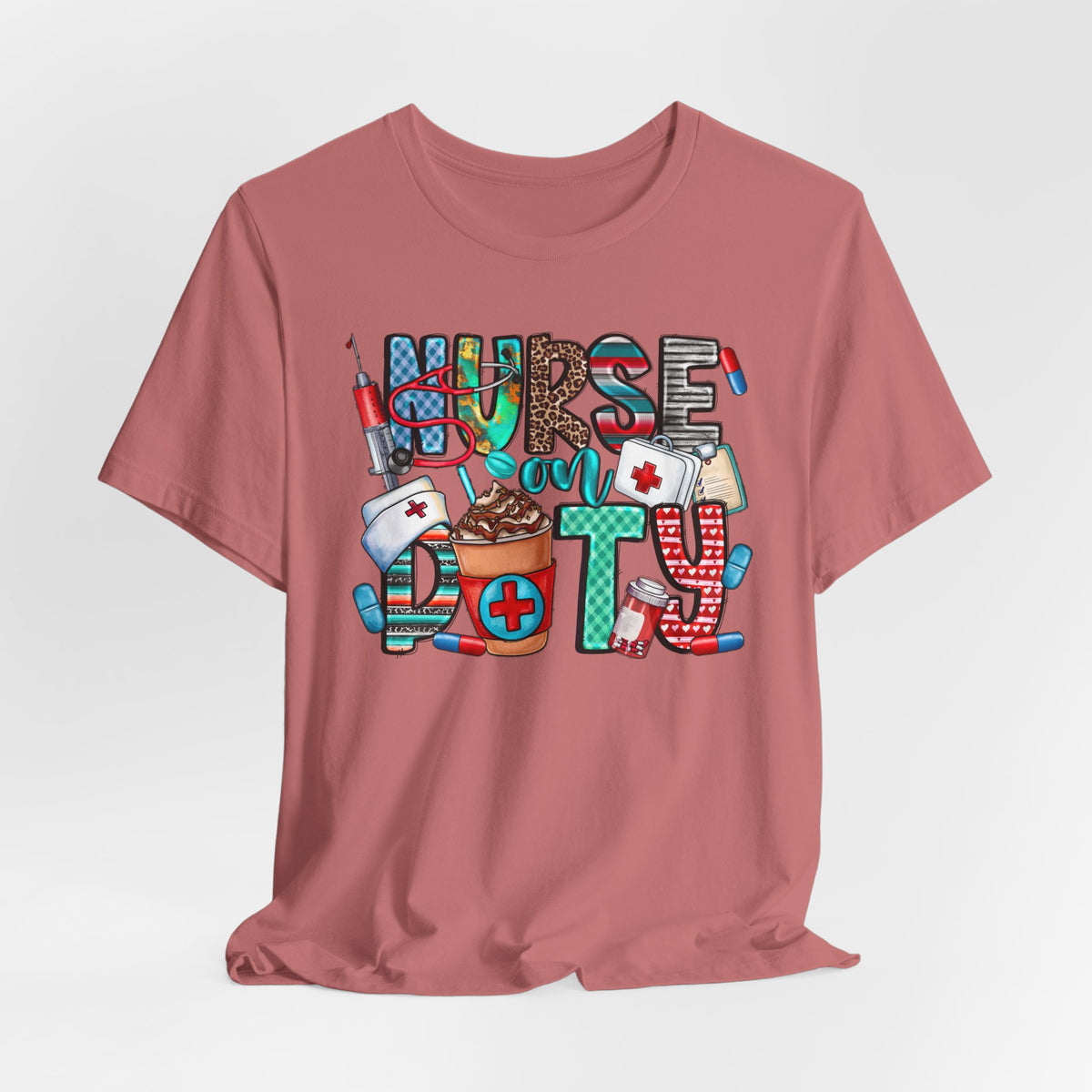 Nurse Doty Graphic Tee — Cute Medical Icons "Nurse Doty" T-Shirt for Nurses & Healthcare Gifts