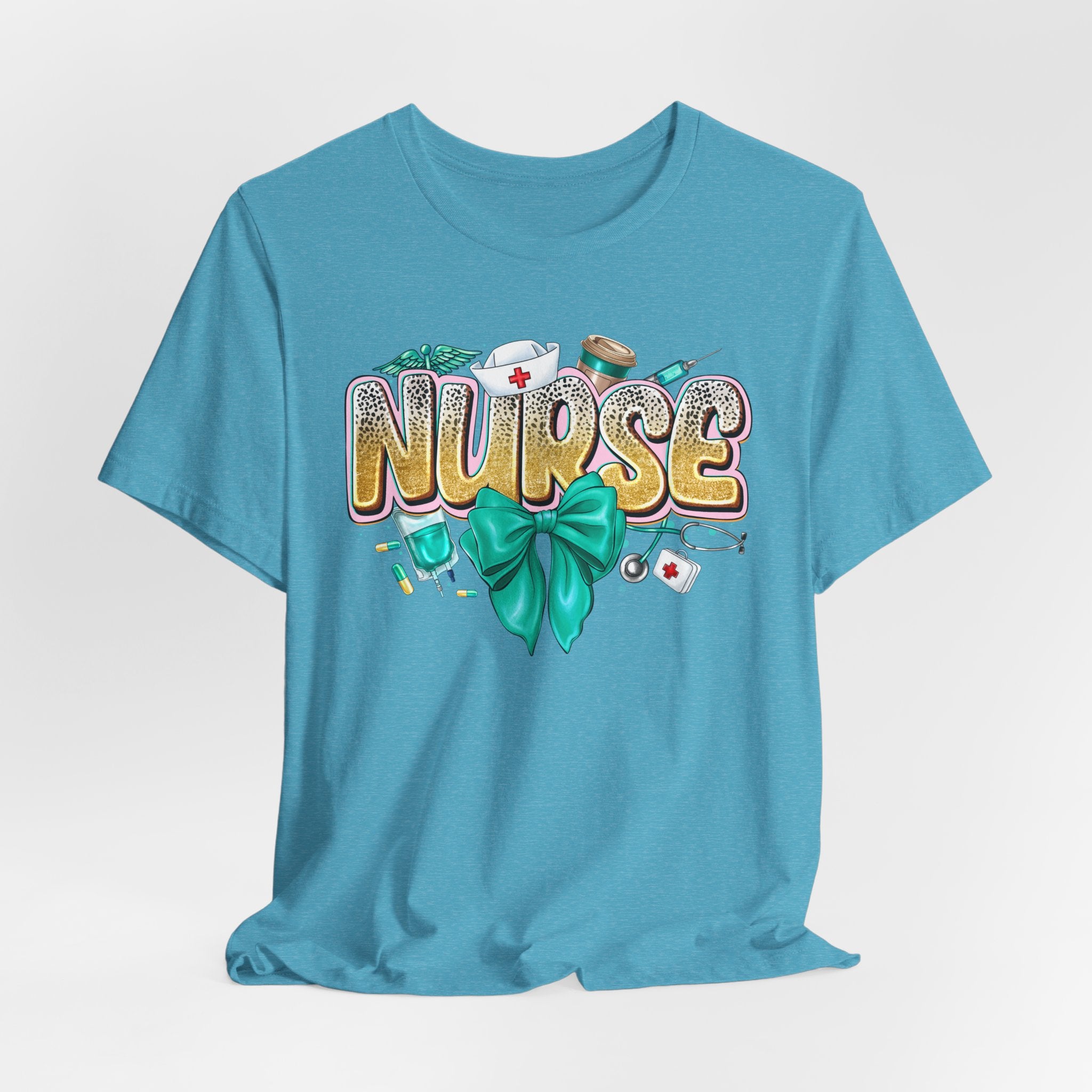 Nurse Tee – Cute Floral & Medical Icons Nursing Shirt