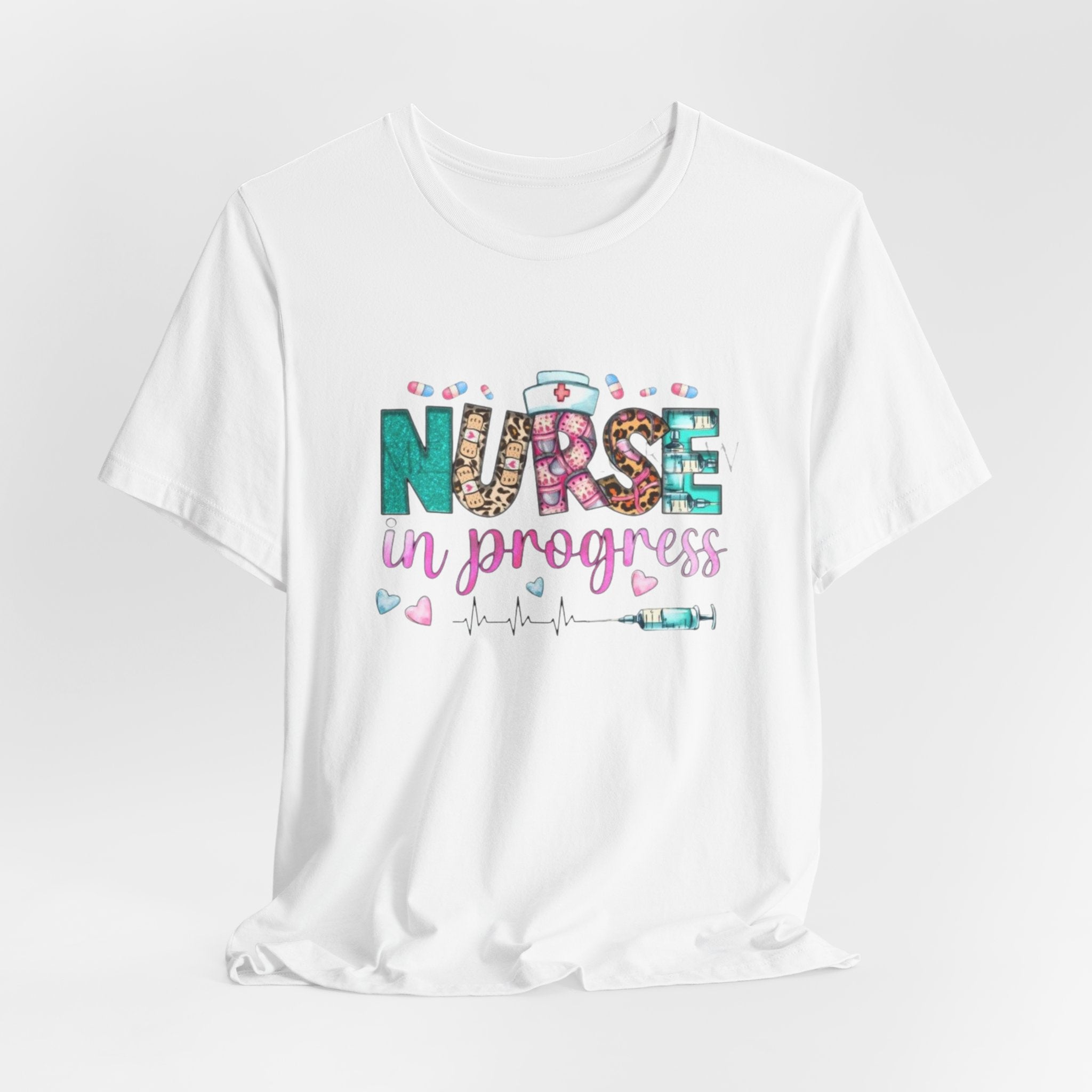 Nurse in Progress T‑Shirt — Cute Floral Nursing Student Tee